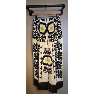 Zara print culottes wide leg, high waisted,  hidden side zipper women's size med